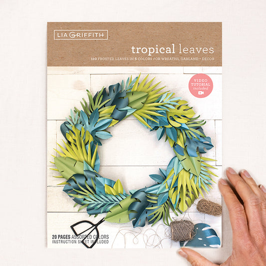 Frosted Paper Tropical Leaves - Craft Kit image 1