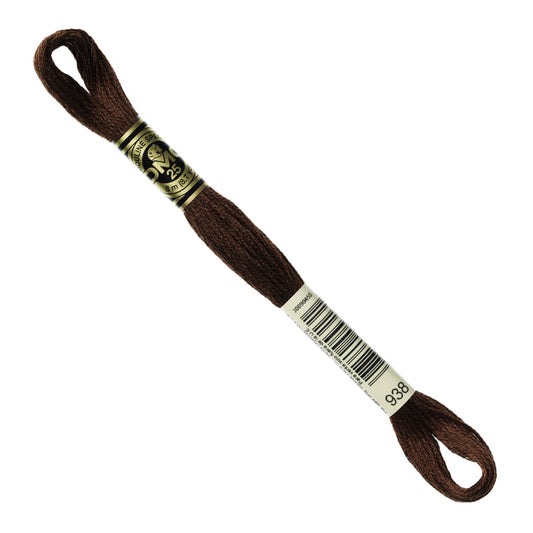 DMC Embroidery Floss - Ultra Dark Coffee Brown 938 image 1