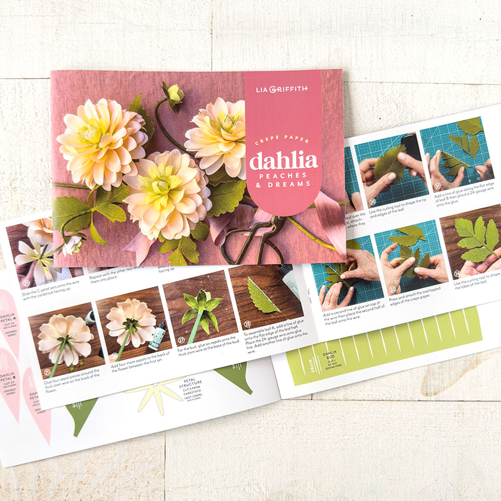 Peaches & Dreams Dahlia Crepe Paper Flower Kit image 3