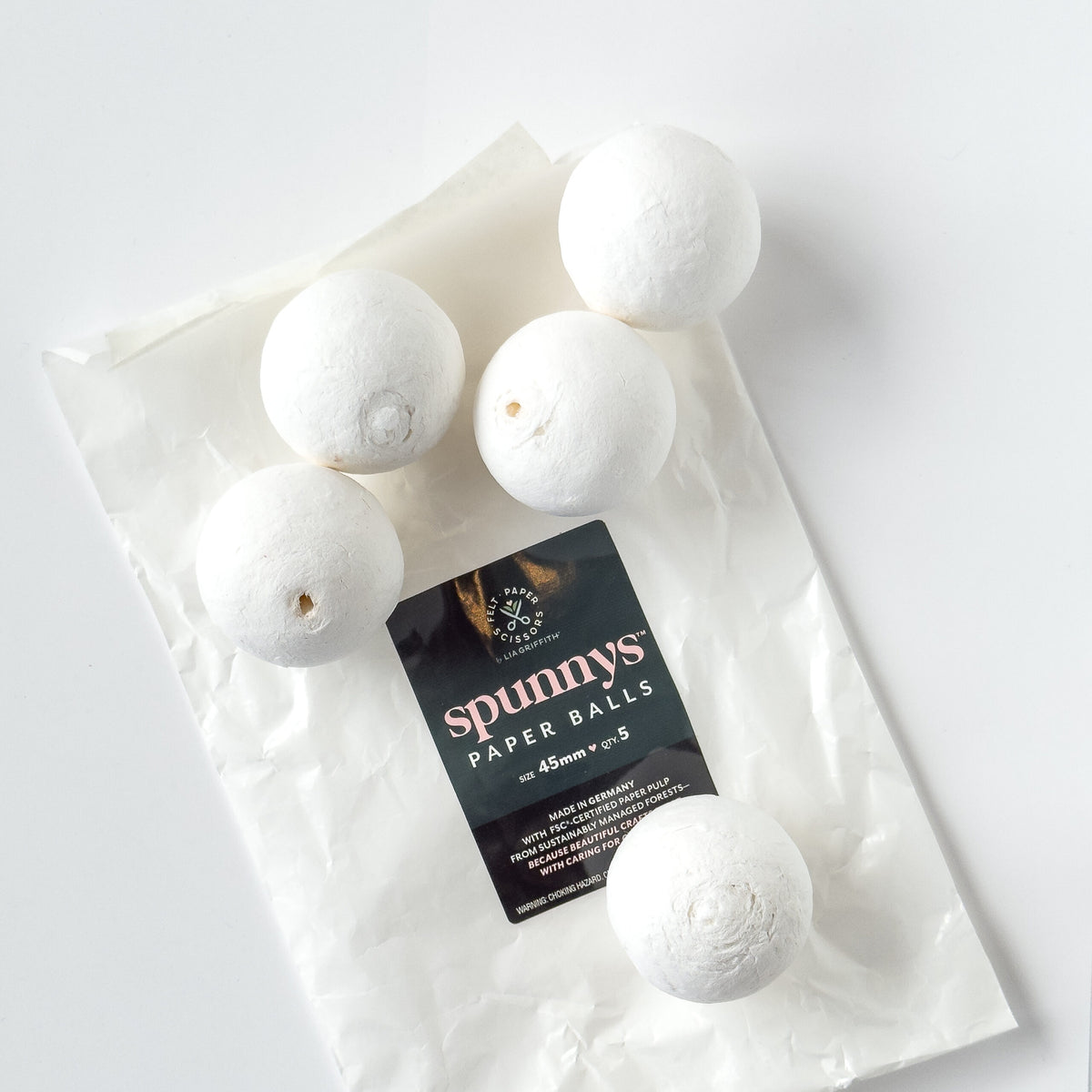 Spunnys™ Paper Balls 45mm - Pack of 5 image 2