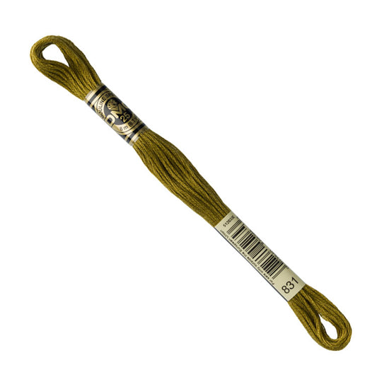 DMC Embroidery Floss - Medium Golden Olive 831 image 1