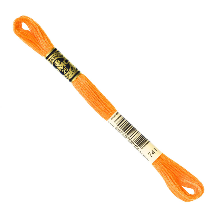 DMC Embroidery Floss - Medium Tangerine 741 image 1