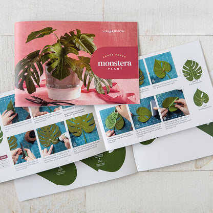 Monstera Plant Crepe Paper Flower Kit image 3