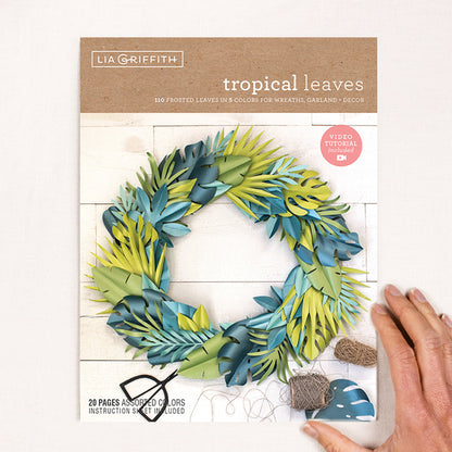 Frosted Paper Tropical Leaves - Craft Kit image 1
