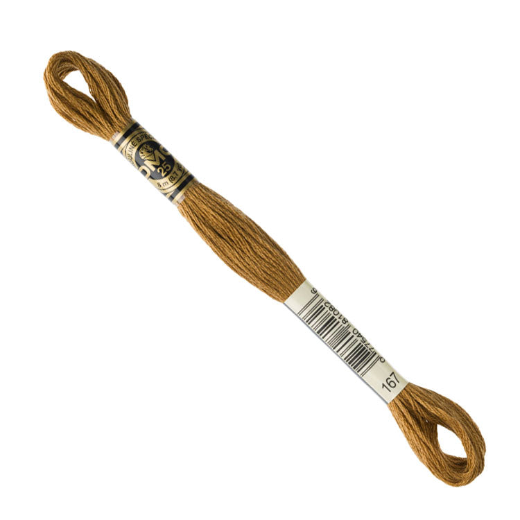 DMC Embroidery Floss - Very Dark Yellow Beige 167 image 1