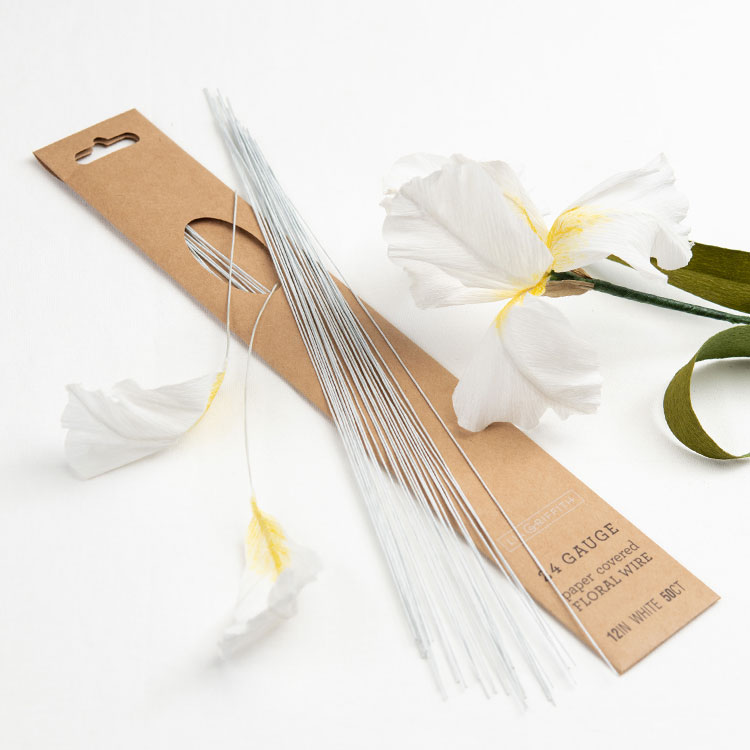 Lia Griffith 24 Gauge Floral Wire - White image 0