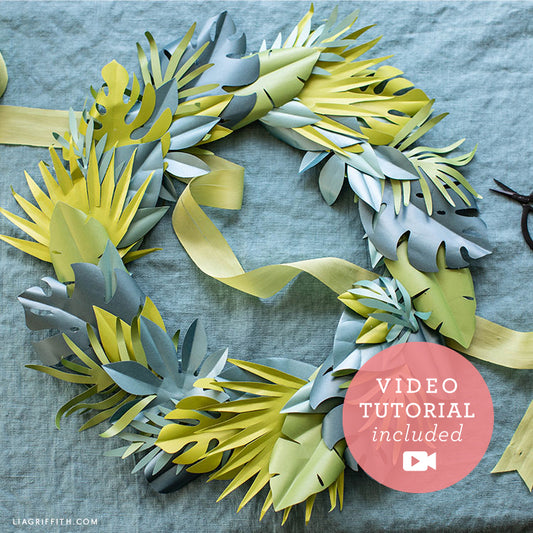 Frosted Paper Tropical Leaves - Craft Kit image 0