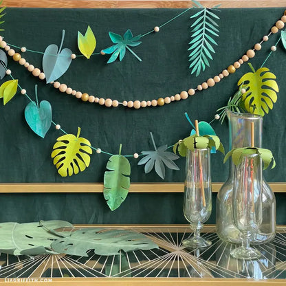Frosted Paper Tropical Leaves - Craft Kit image 4