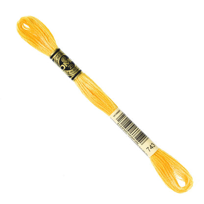 DMC Embroidery Floss - Medium Yellow 743 image 1