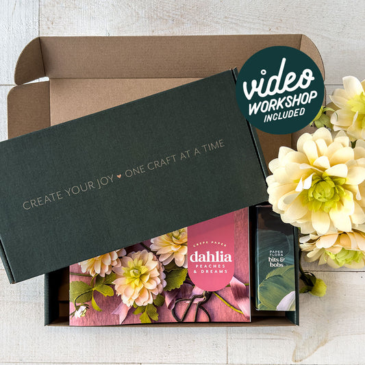 Peaches & Dreams Dahlia Crepe Paper Flower Kit image 0