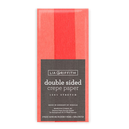 Lia Griffith Double Sided Crepe Paper - Strawberry/Tulip Pink image 0