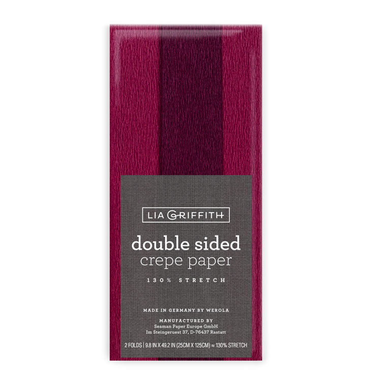 Lia Griffith Double Sided Crepe Paper - Sangria & Aubergine image 0