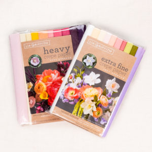 floral color crepe paper packages