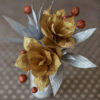 Crepe paper flower arrangement crafted using metallic crepe paper