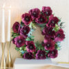 Crepe paper anemone wreath in purple