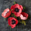 Crepe paper anemone in red and pink