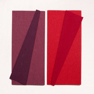 double sided sangria/aubergine and cherry/raspberry crepe paper two-pack