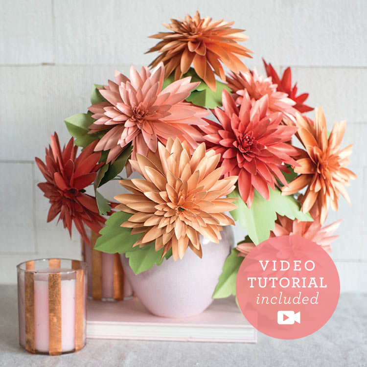 Dahlias Frosted Paper Flower Kit