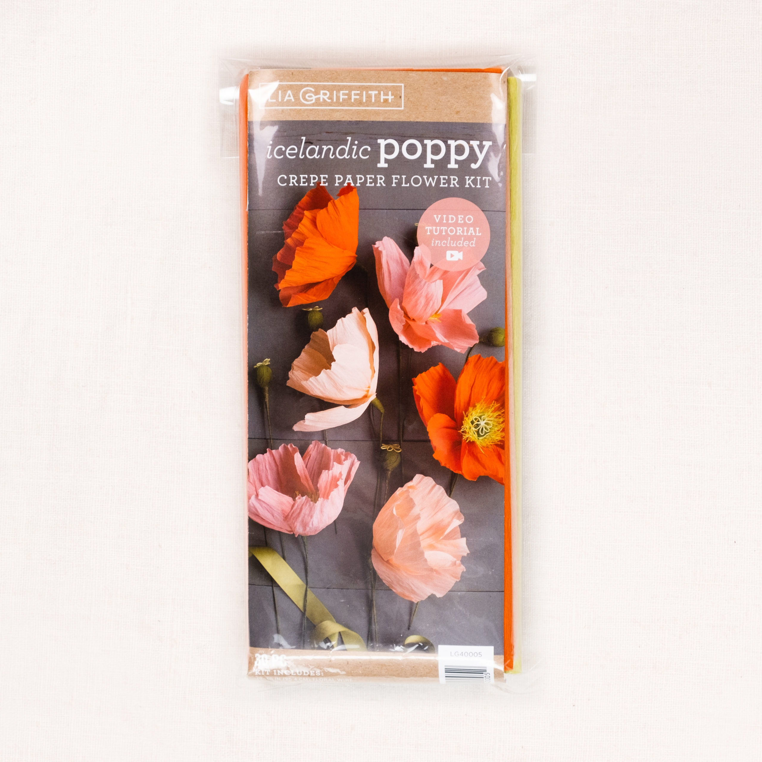 Poppy crepe paper flower kit - Lia Griffith