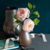 crepe paper heirloom rose in vase