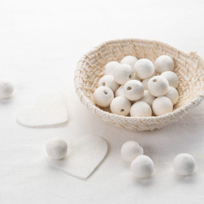 Spun Cotton Balls for Crafts: 35mm Paper Ball Forms, 50 Pcs.