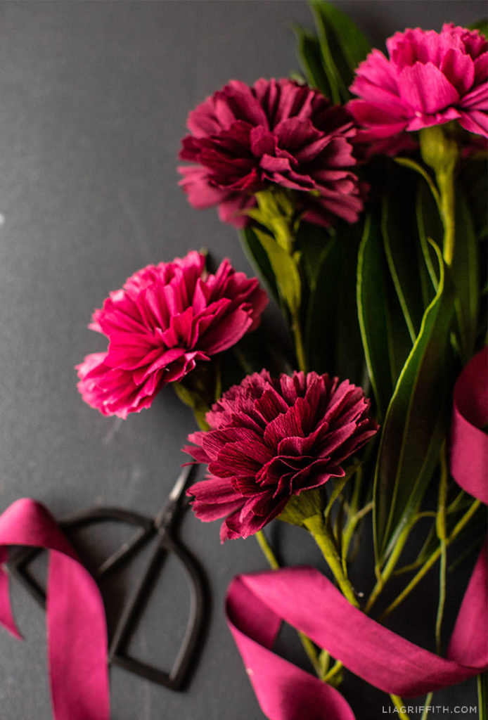 Crepe Paper Carnations Commercial Use Pattern Felt Paper Scissors