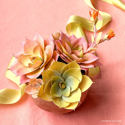 Crepe Paper Flowering Succulents Commercial Use Pattern Felt Paper