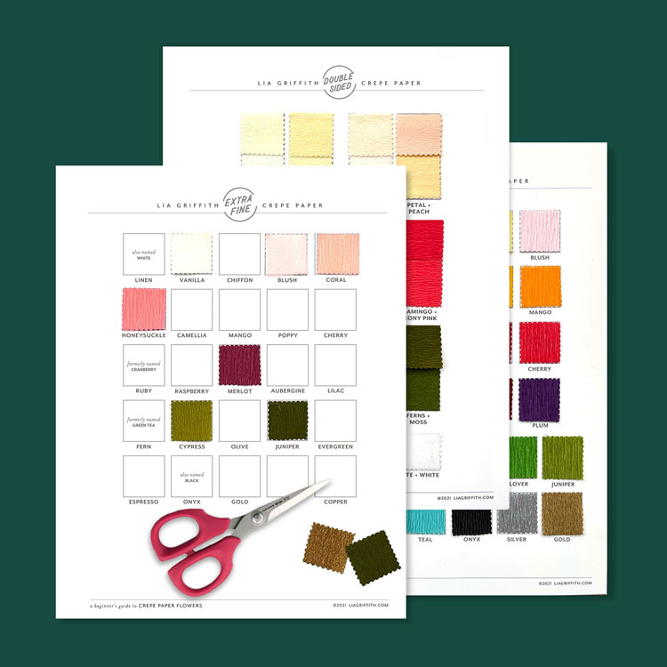 Lia Griffith Double Sided Crepe Paper, Sangria & Cherry Pack, 4 Sheets 
