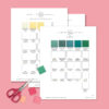 Lia Griffith Felt & Floss Swatch Sheet (Free Download)