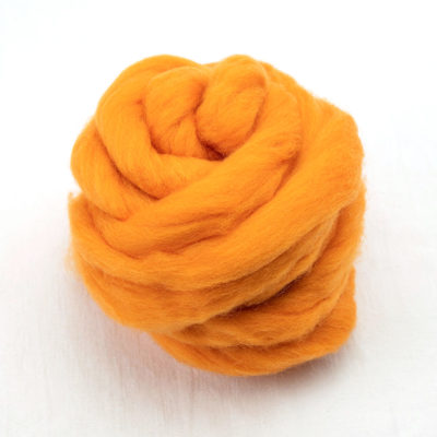 ORANGE- American Farm Wool- Medium Grade Wool Roving for Felting, Spin –  FeltLOOM