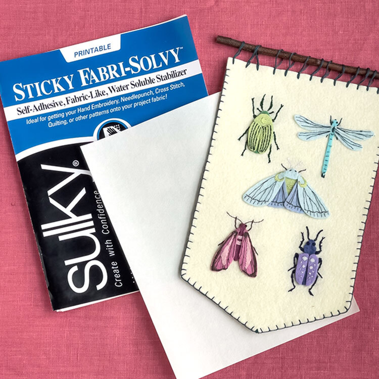 Sulky sticky fabric solvy by Lia Griffith for Felt Paper Scissors.