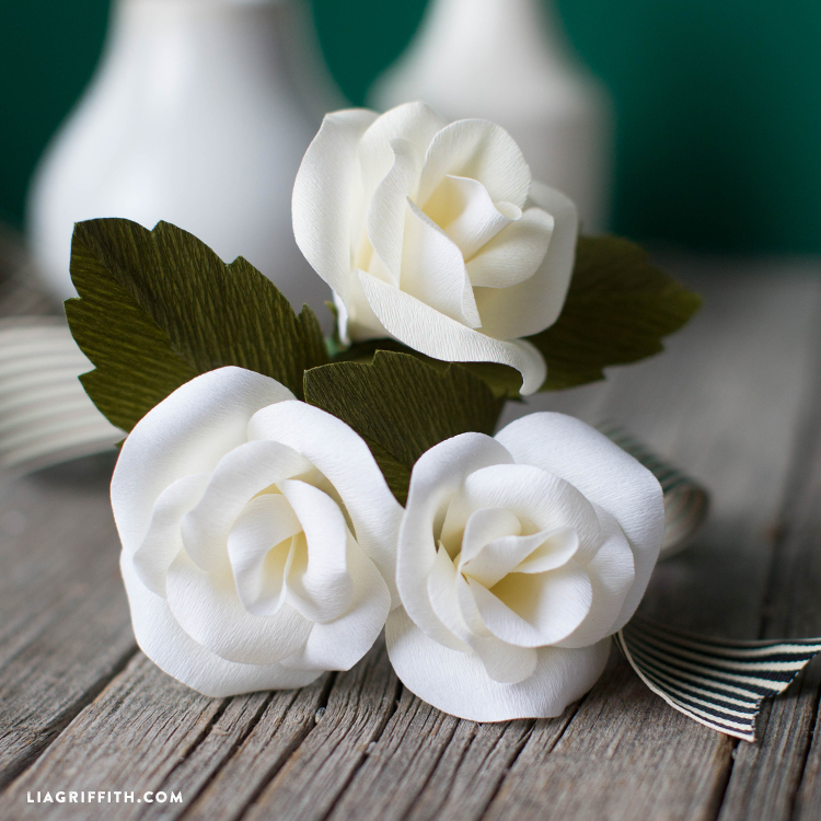 White Vellum Paper Flower Garland - Lia Griffith