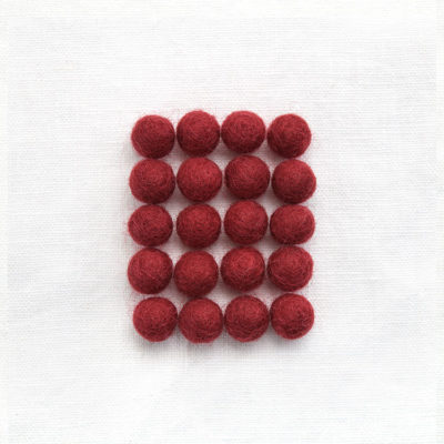 Red Felt Balls: 100% Wool Felt Balls