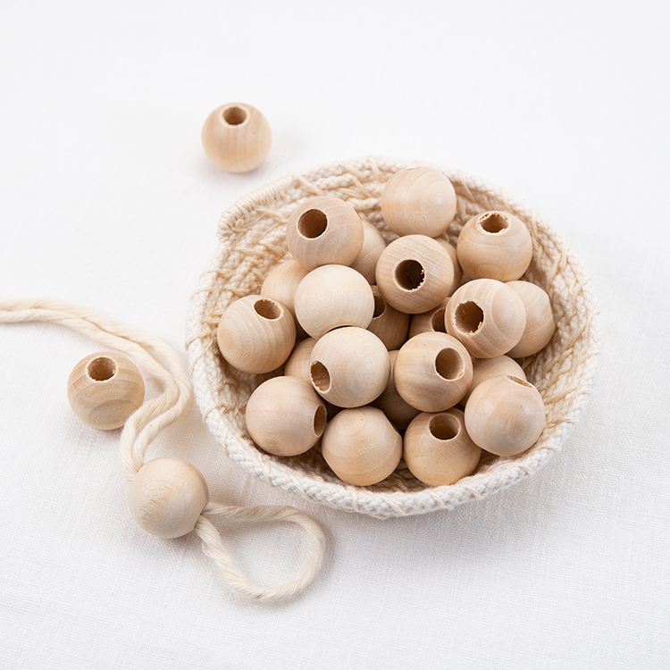 Natural Wood Beads 16mm - Felt Paper Scissors by Lia Griffith