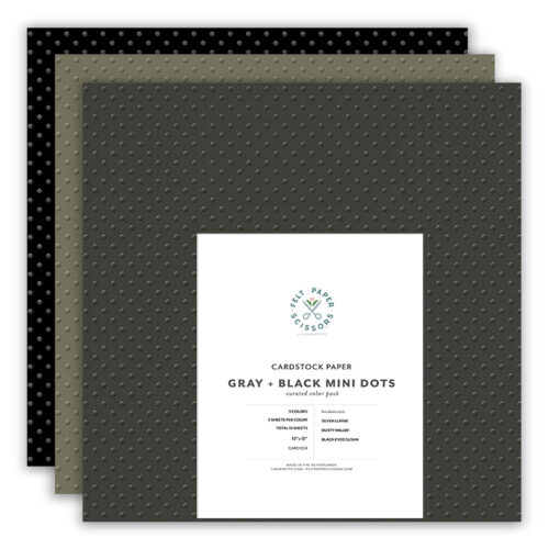 Grey & Black Dotted Cardstock by Lia Griffith