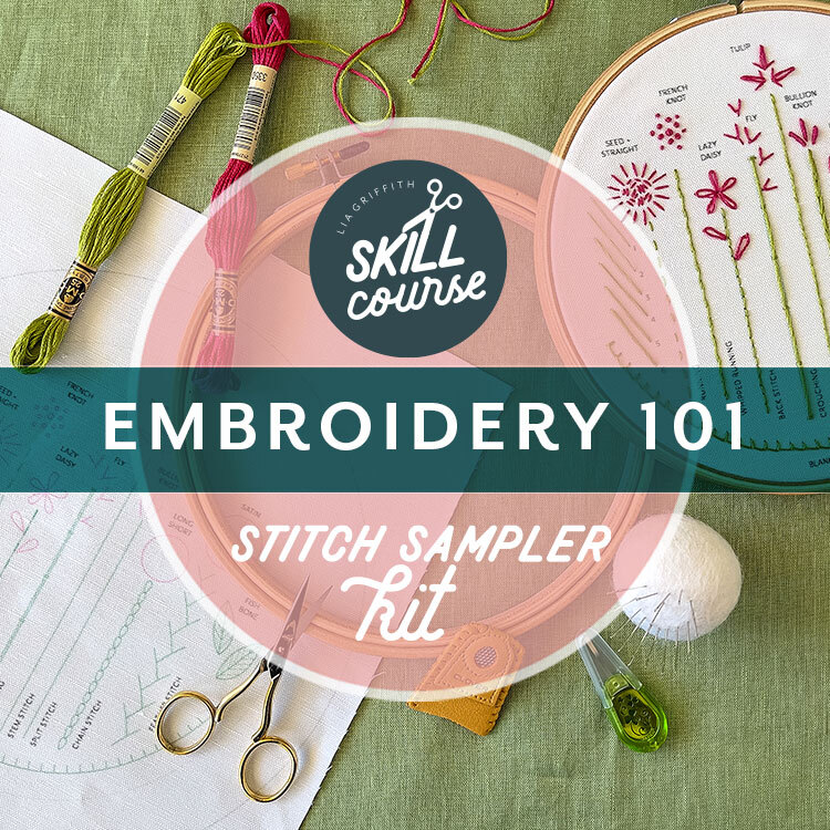 Embroidery Stitch Guide Kit for use with Embroidery 101: Stitches for Beginners Skill Course by Lia Griffith