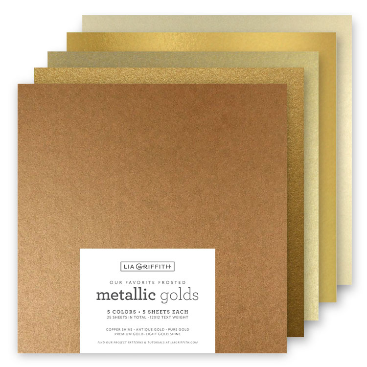 American Crafts - Gold Glitter Paper - Lia Griffith