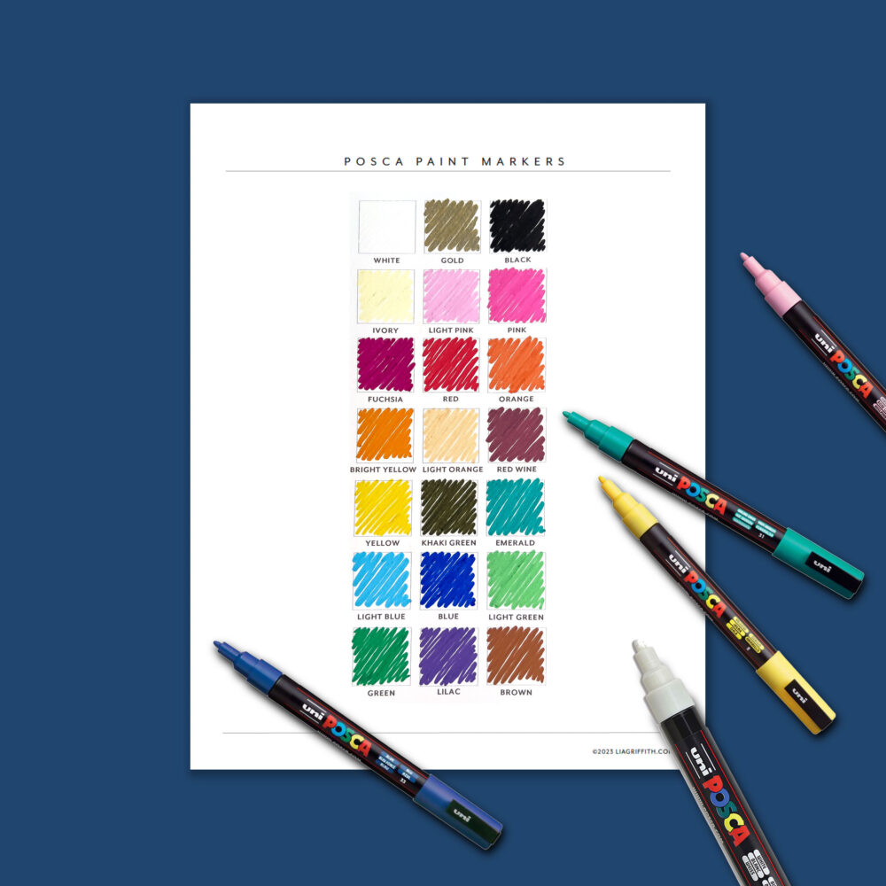 Marker Swatch Sheet Free Download - PoscaMarkers Swatch Card Square 1000x1000 