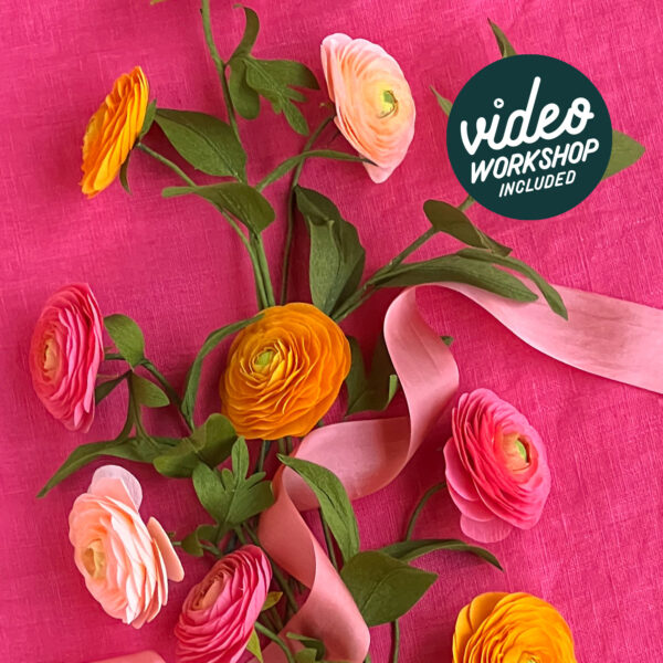 video tutorial crepe paper ranunculus flower kit