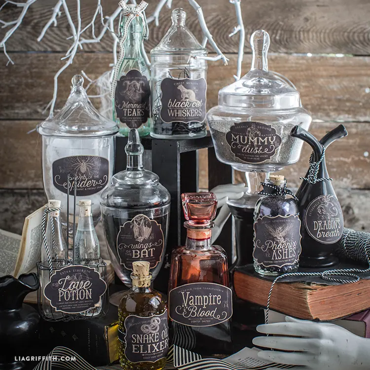 Halloween apothecary printable labels