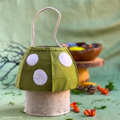 felt toadstool treat basket