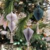 diy cardstock honeycomb ornaments on tree
