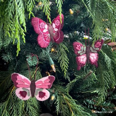 embroidered butterfly ornaments