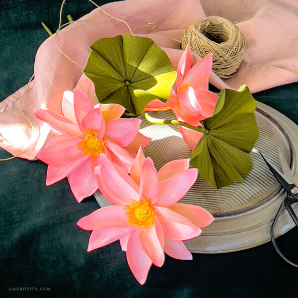 Crepe Paper Lotus Flowers Materials Bundle