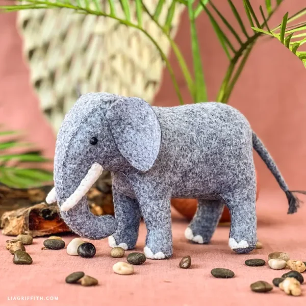 Felt African Elephant - Digital Download