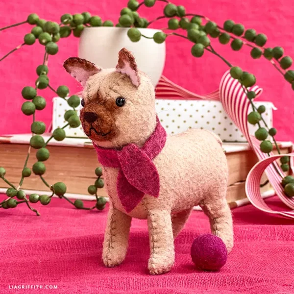 Felt French Bulldog- Digital Download