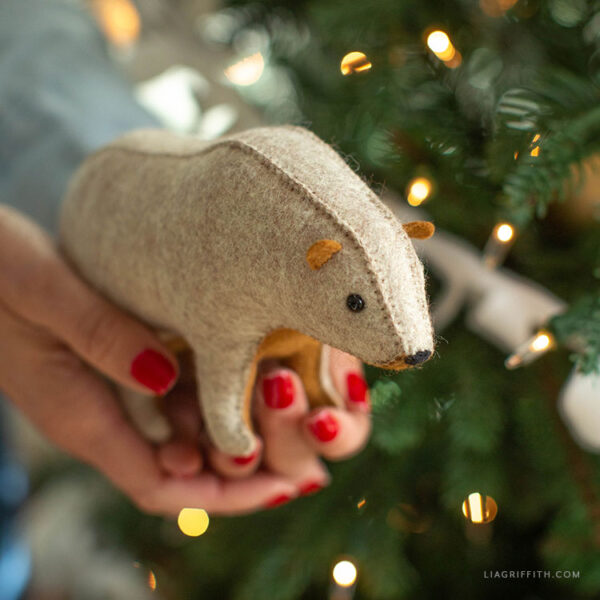 Felt Winter Bear Stuffie - Digital Download