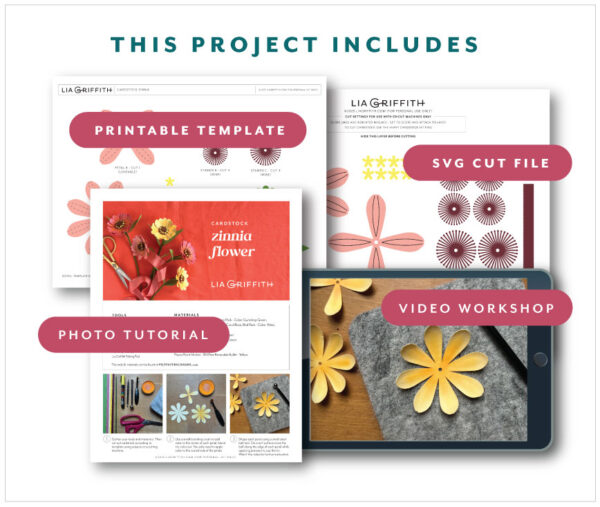 Cardstock Zinnia Flowers- Digital Download - Image 2