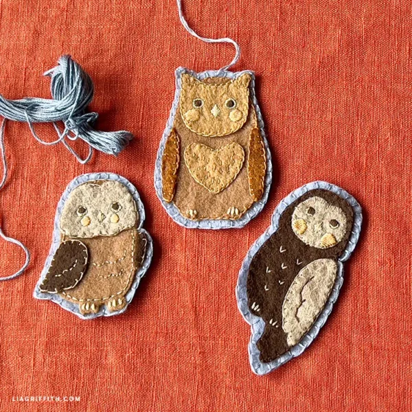 Layered Felt Owl Patches - Digital Download