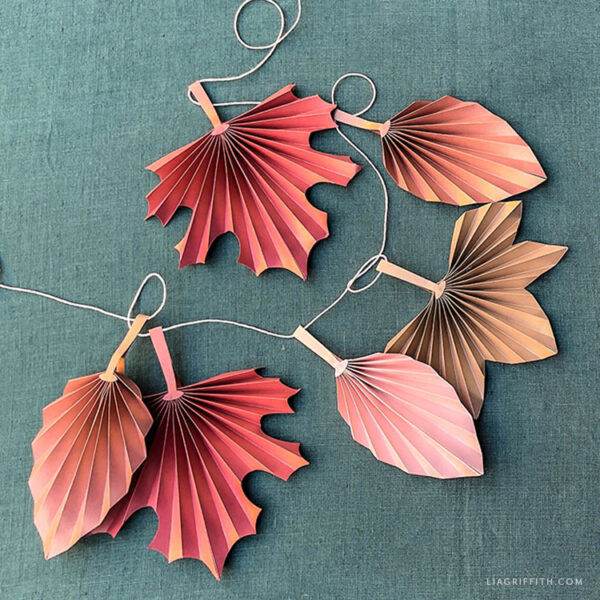 Frosted Paper Accordion Fall Leaves - Digital Download